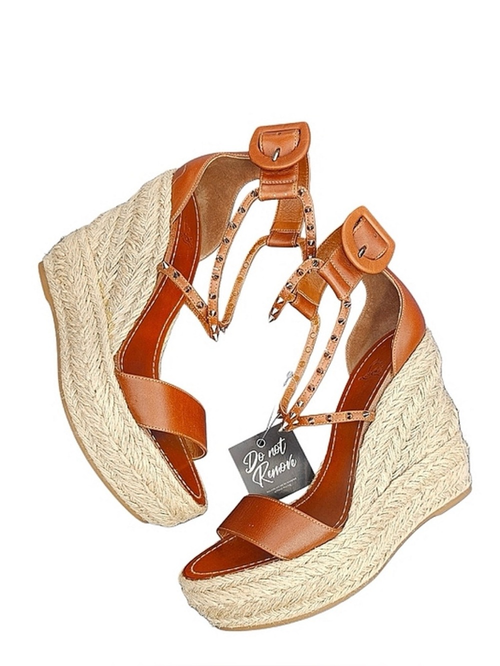 Christian Louboutin Tan Espadrille Wedge Sandals